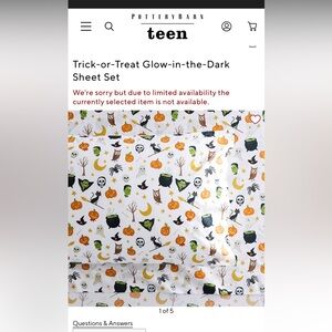Pottery Barn Kids Halloween Glow-in-the-Dark Sheet Set - TWIN